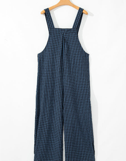Load image into Gallery viewer, Plaid Wide Strap Wide Leg Overalls
