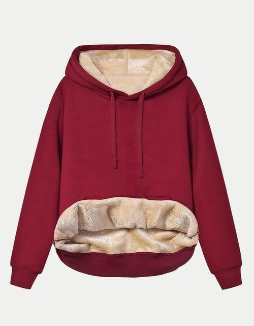 Load image into Gallery viewer, Drawstring Long Sleeve Hoodie with Kangaroo Pocket

