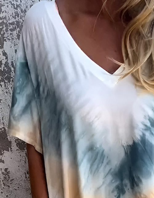 Load image into Gallery viewer, Full Size Pocketed Tie-Dye Short Sleeve Dress
