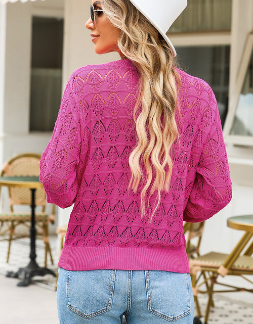 Load image into Gallery viewer, Openwork V-Neck Cardigan
