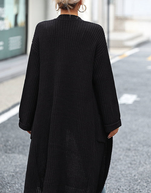 Load image into Gallery viewer, Dropped Shoulder Long Sleeve Cardigan with Pocket
