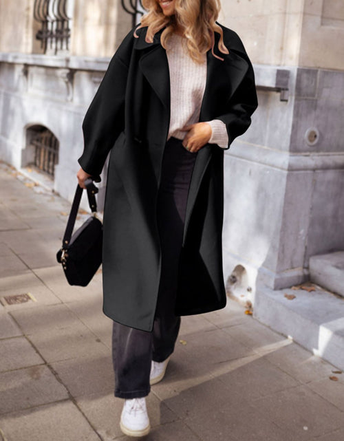 Load image into Gallery viewer, Pocketed Collared Neck Long Sleeve Coat
