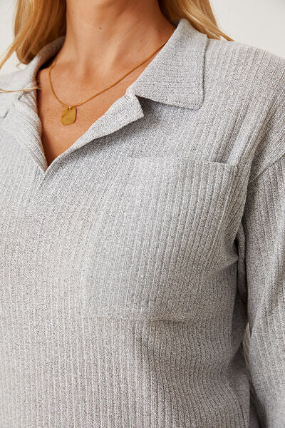 Load image into Gallery viewer, Collared Neck Dropped Shoulder T-Shirt
