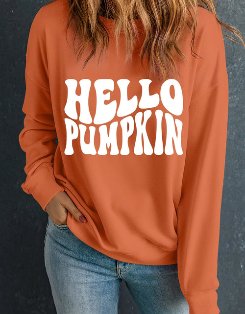 Load image into Gallery viewer, Letter Graphic Round Neck Long Sleeve Sweatshirt
