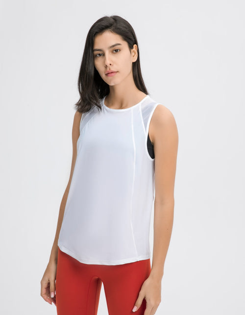 Load image into Gallery viewer, Millennia Cutout Back Round Neck Active Tank
