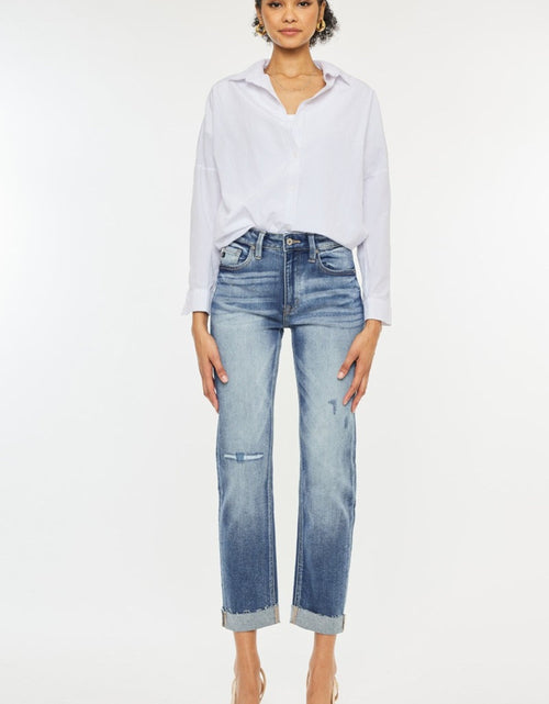 Load image into Gallery viewer, Kancan High Rise Cuffed Straight Jeans
