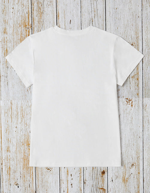 Load image into Gallery viewer, Letter Graphic Round Neck Short Sleeve T-Shirt

