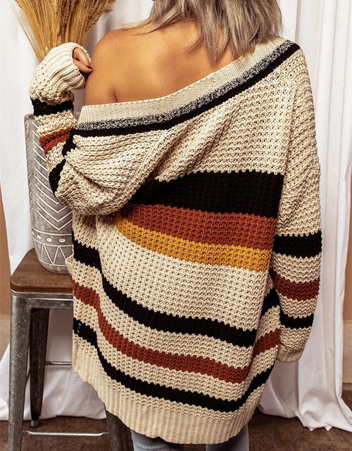 Load image into Gallery viewer, Striped Open Front Longline Cardigan
