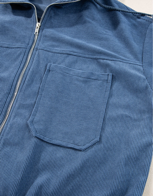 Load image into Gallery viewer, Pocketed Zip Up Long Sleeve Hooded Jacket
