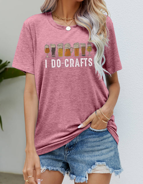 Load image into Gallery viewer, I DO CRAFTS Round Neck T-Shirt
