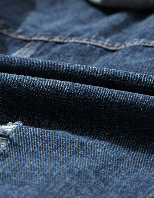 Load image into Gallery viewer, Fake Two-Piece Hooded Zip-Up Denim Jacket
