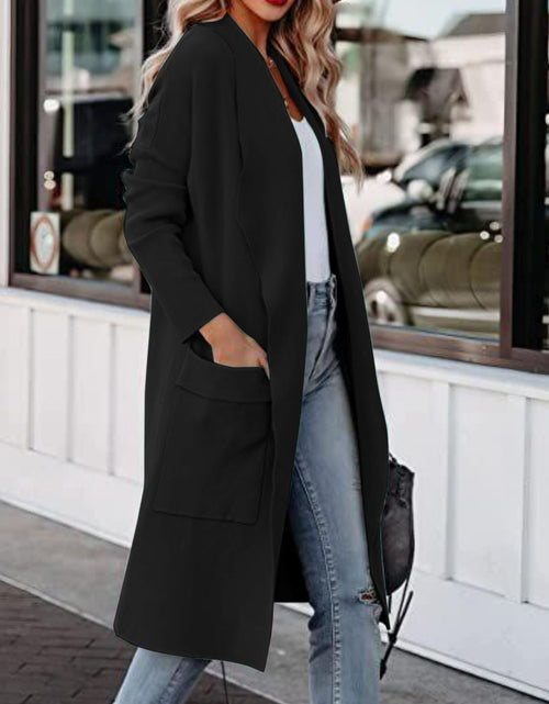Load image into Gallery viewer, Open Front Dropped Shoulder Outerwear

