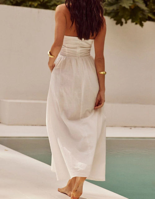 Load image into Gallery viewer, Halter Neck Maxi Dress with Pockets
