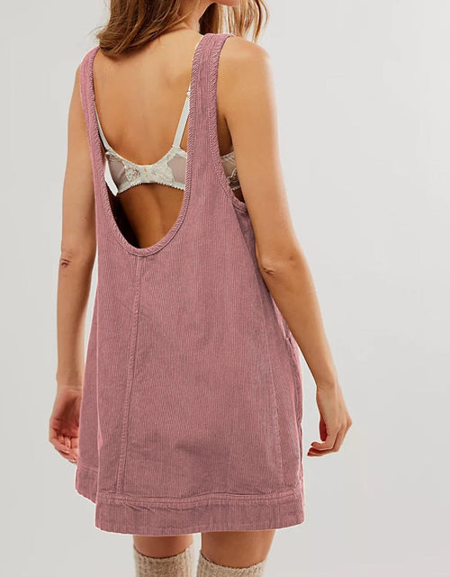 Load image into Gallery viewer, Mandy Round Neck Wide Strap Mini Dress with Pockets
