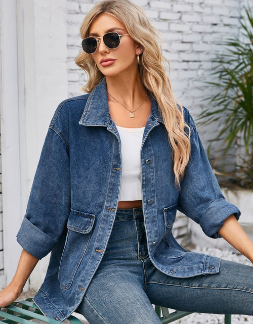Load image into Gallery viewer, Button Up Long Sleeve Denim Jacket
