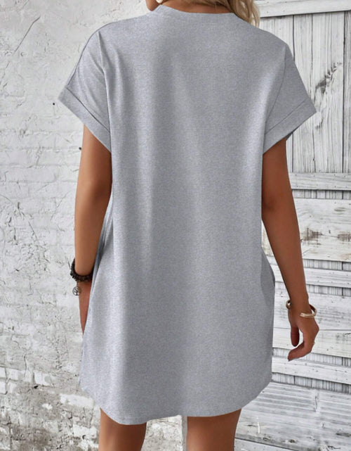 Load image into Gallery viewer, Round Neck Short Sleeve Mini Tee Dress with Pockets
