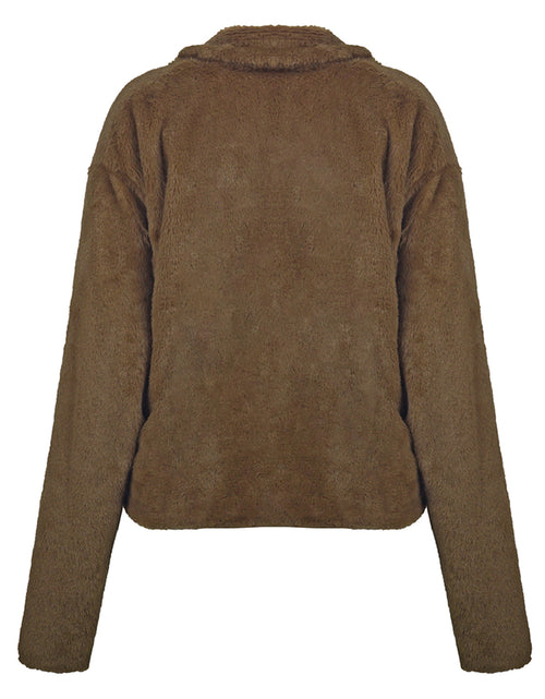Load image into Gallery viewer, Ivy Lane Plush Open Front Dropped Shoulder Jacket
