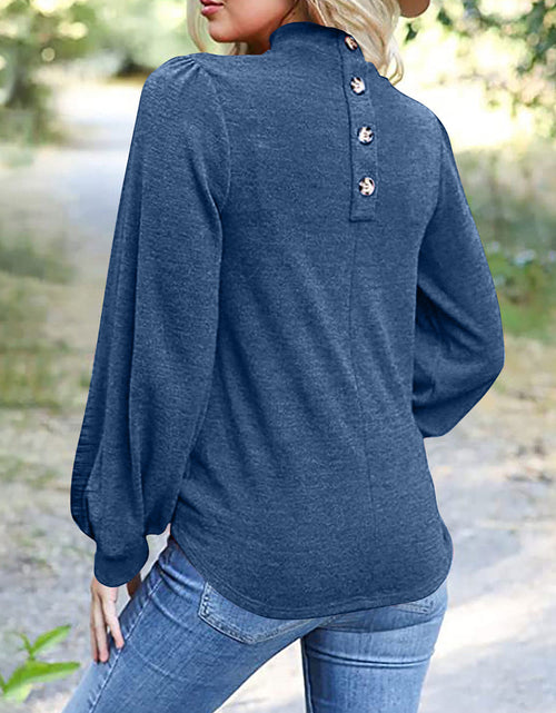 Load image into Gallery viewer, Full Size Mock Neck Long Sleeve T-Shirt
