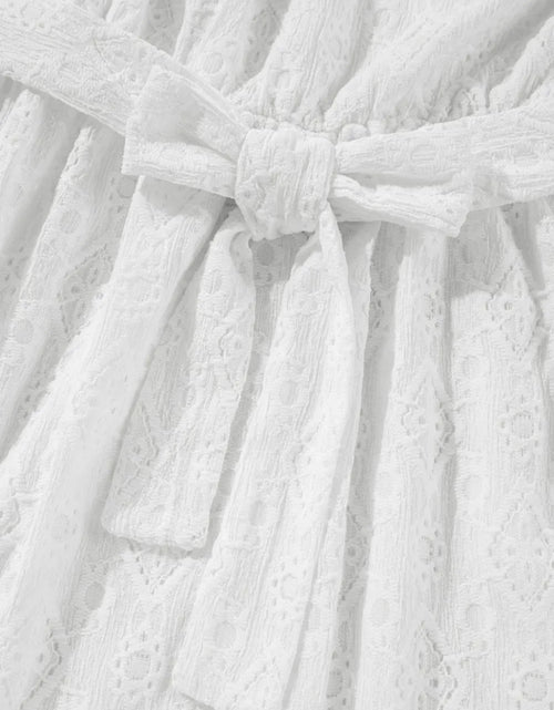 Load image into Gallery viewer, Lace Sleeveless Tied Waist Mini Dress
