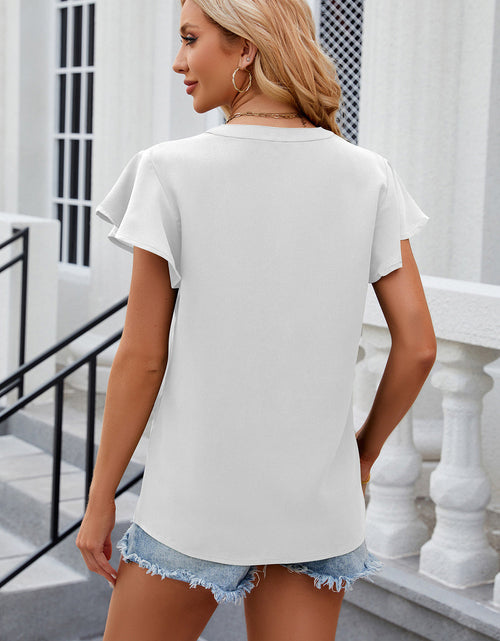 Load image into Gallery viewer, Notched Cap Sleeve T-Shirt
