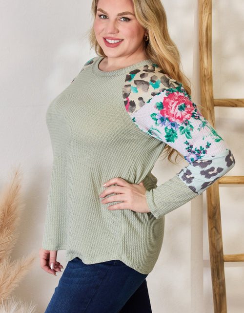 Load image into Gallery viewer, Hailey &amp; Co Full Size Printed Round Neck Blouse

