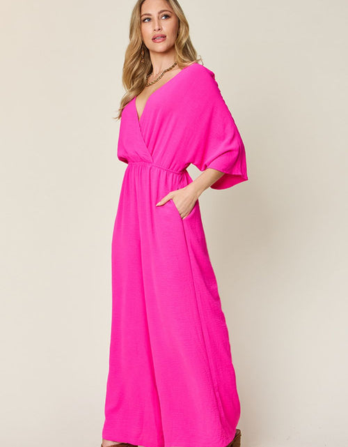Load image into Gallery viewer, Double Take Full Size Surplice Wide Leg Jumpsuit with Pockets
