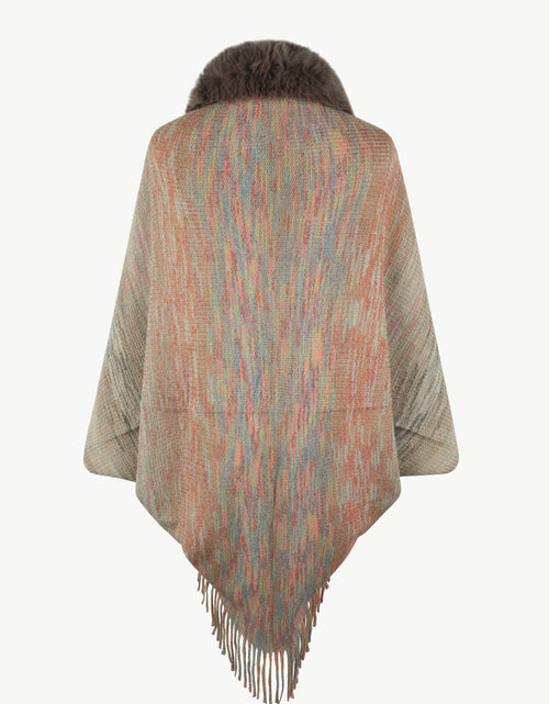 Load image into Gallery viewer, Open Front Fringe Hem Poncho
