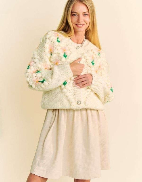 Load image into Gallery viewer, Davi &amp; Dani Floral Pattern Button Down Cardigan
