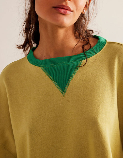 Load image into Gallery viewer, Mandy Contrast Trim Round Neck Long Sleeve Sweatshirt
