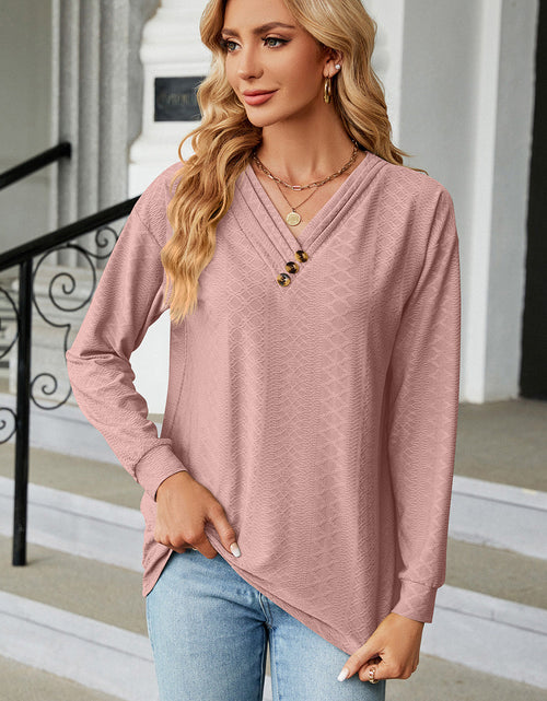 Load image into Gallery viewer, V-Neck Long Sleeve T-Shirt
