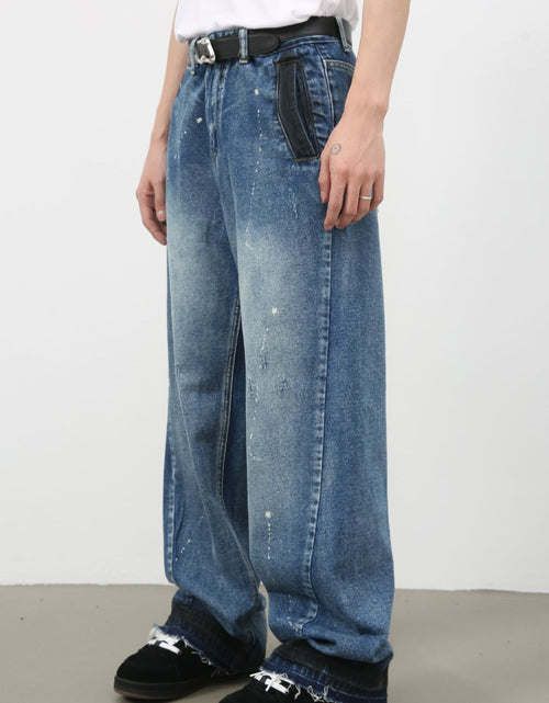 Load image into Gallery viewer, Men's Raw Hem Baggy Jeans
