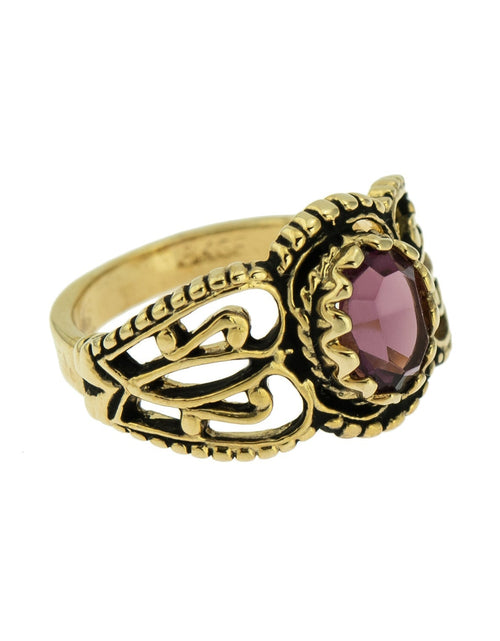Load image into Gallery viewer, Vintage Jewelry Genuine Jade Ring Antiqued 18kt Yellow Gold Electroplated Made in the USA by PVD Vintage Jewelry
