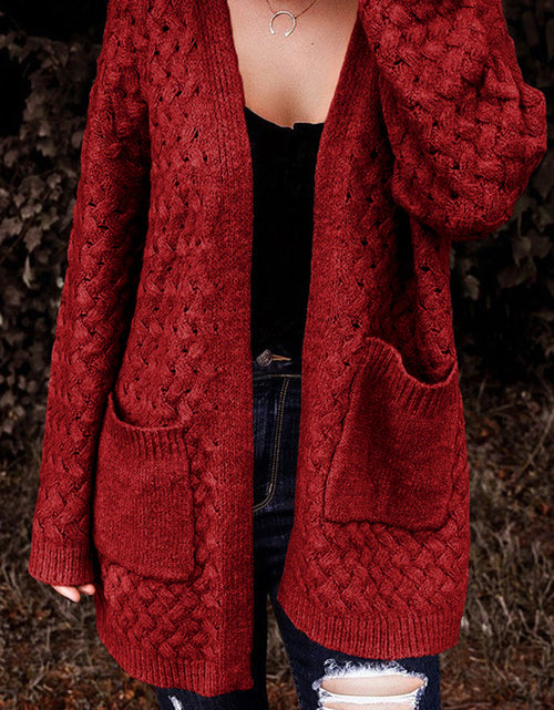 Load image into Gallery viewer, Open Front Dropped Shoulder Cardigan with Pockets
