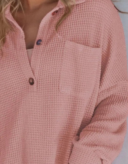 Load image into Gallery viewer, Half Button Long Sleeve Sweatshirt
