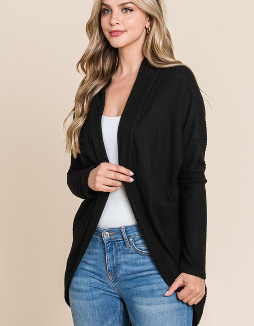 Load image into Gallery viewer, BOMBOM Open Front Waffle Knit Cocoon Cardigan
