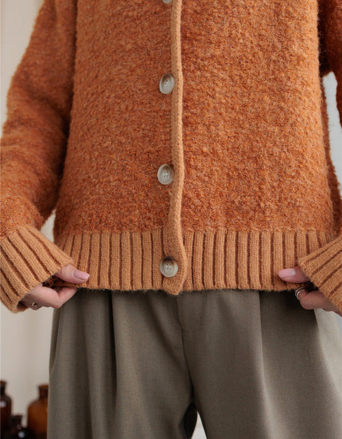 Load image into Gallery viewer, Collared Neck Button Down Long Sleeve Cardigan
