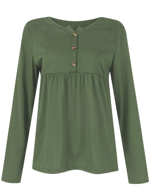 Load image into Gallery viewer, Half Button Long Sleeve T-Shirt
