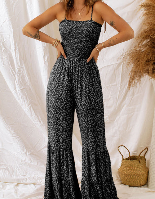 Load image into Gallery viewer, Floral Spaghetti Strap Wide Leg Jumpsuit
