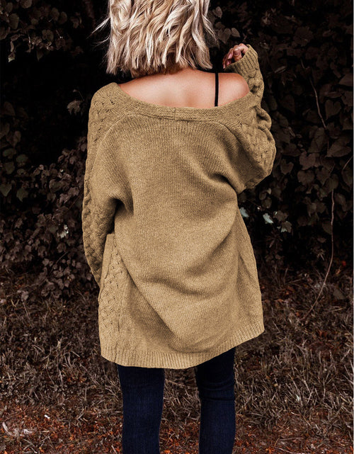 Load image into Gallery viewer, Open Front Dropped Shoulder Cardigan with Pockets
