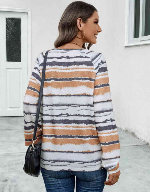 Load image into Gallery viewer, Striped V-Neck Long Sleeve T-Shirt
