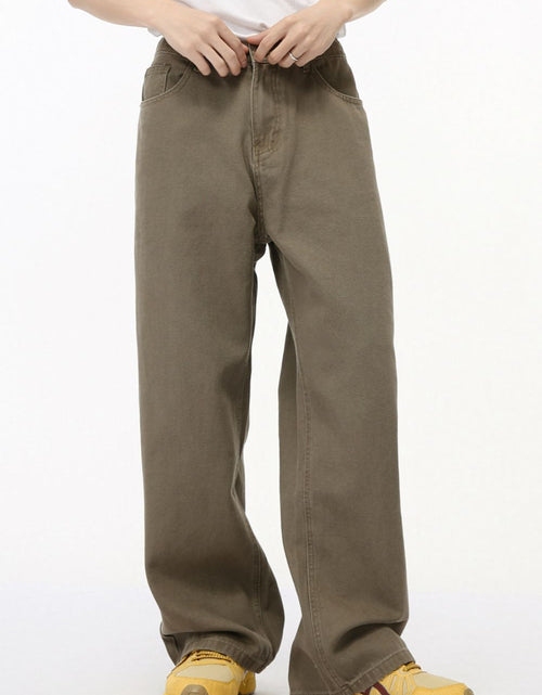 Load image into Gallery viewer, Straight-Leg Jeans with Back Elasticated Waistband
