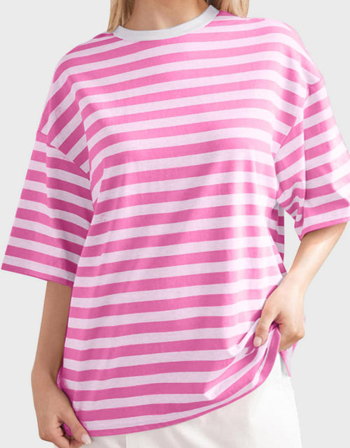Load image into Gallery viewer, Striped Round Neck Half Sleeve T-Shirt
