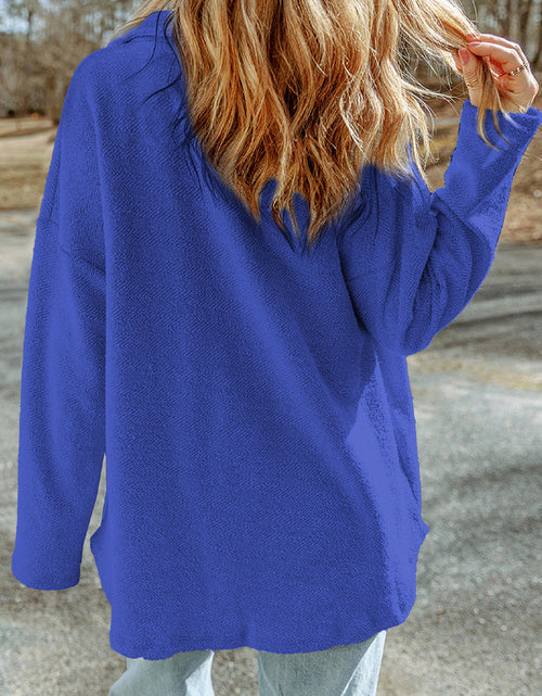 Load image into Gallery viewer, Pocketed Button Up Droppped Shoulder Jacket
