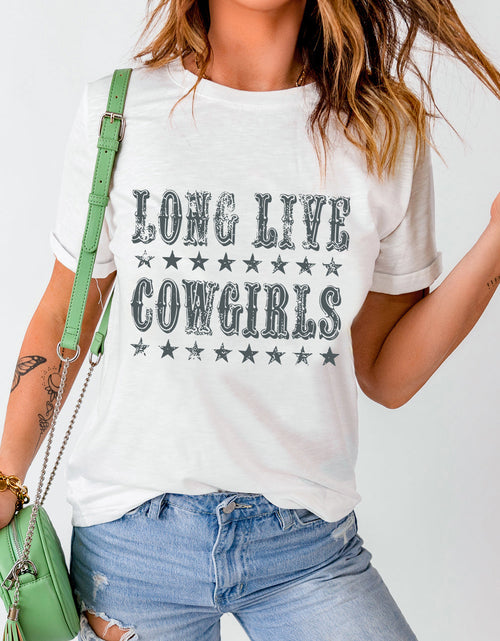 Load image into Gallery viewer, Letter Graphic Round Neck Short Sleeve T-Shirt
