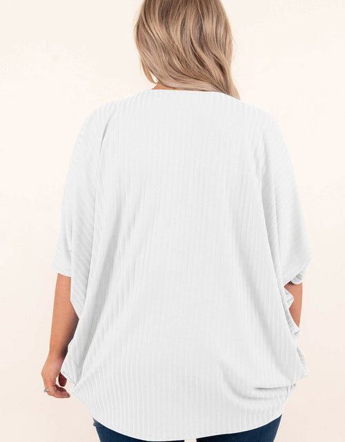 Load image into Gallery viewer, Plus Size Ribbed Cocoon Cover Up
