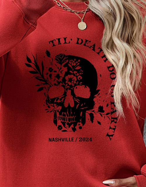 Load image into Gallery viewer, Graphic Round Neck Dropped Shoulder Sweatshirt

