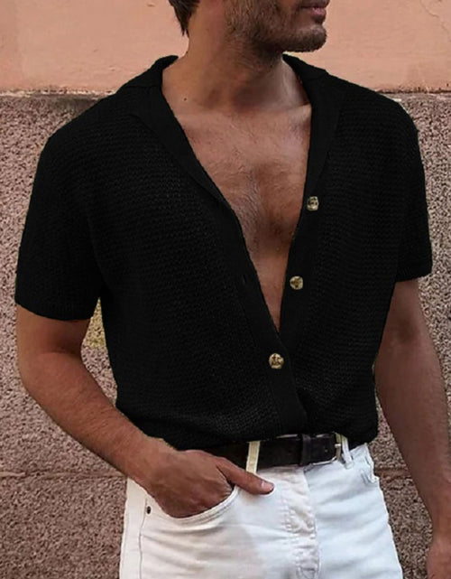Load image into Gallery viewer, Men's Full Size Button Down Short Sleeve Shirt Plus Size
