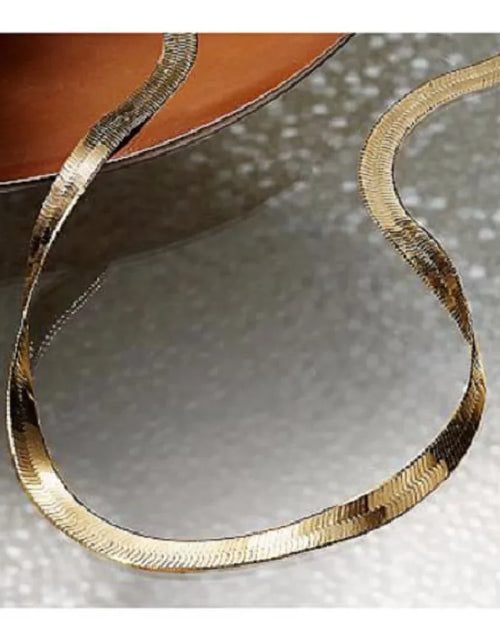Load image into Gallery viewer, RMZ Gold NYC 14K Flat Snake Choker Necklace 16"
