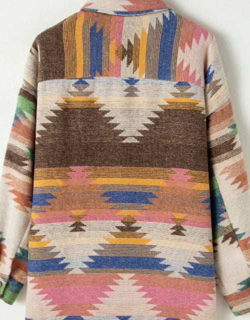 Load image into Gallery viewer, Geometric Button Up Long Sleeve Jacket
