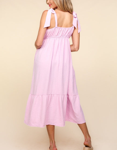 Load image into Gallery viewer, Haptics Crochet Lace Ruffle Hem Cami Midi Dress
